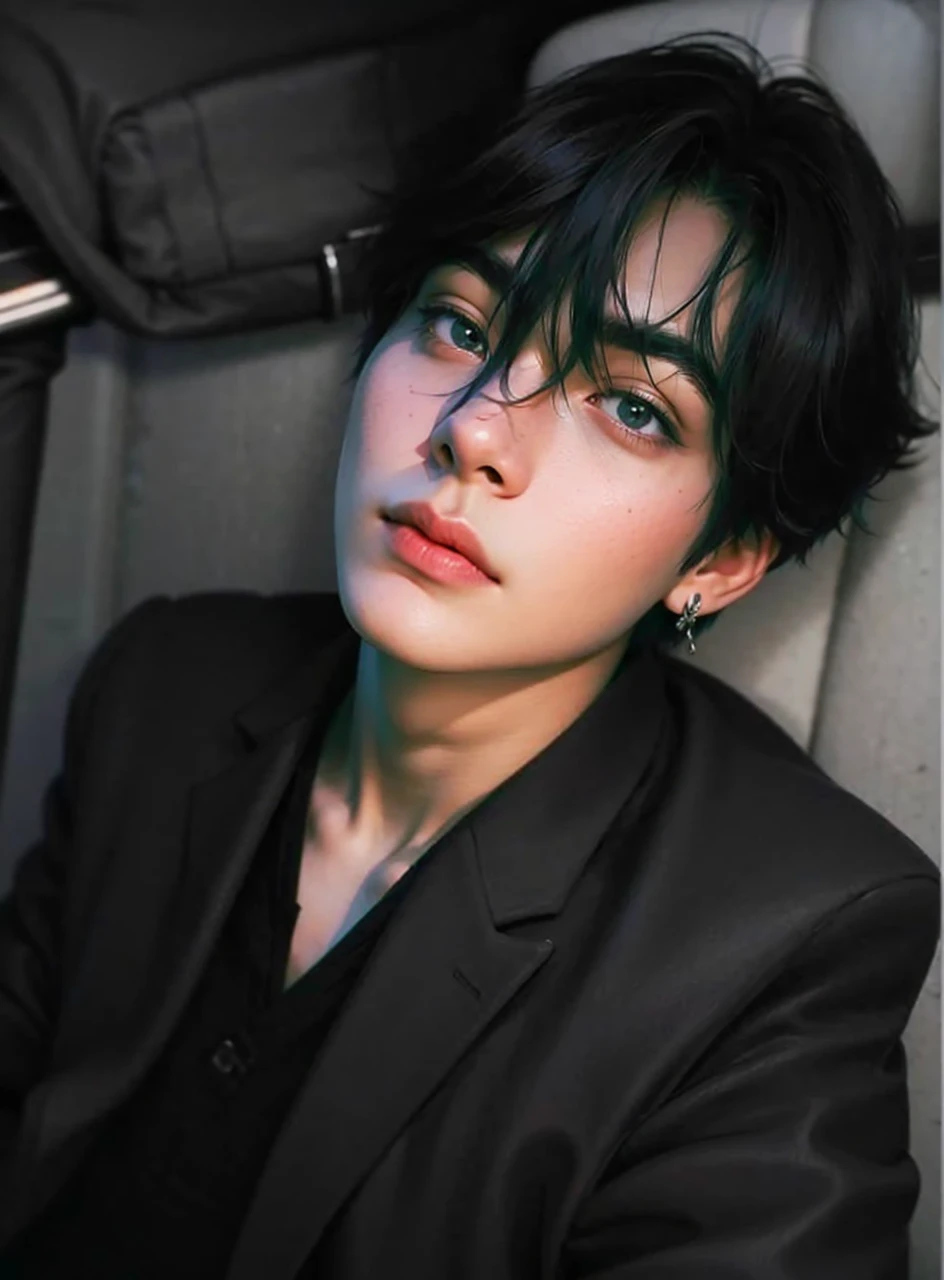 taehyung de cabelo mediano vestindo um moletom cinza, taehyung, inspirado em taehyung, Kim taehyung, taehyung bts, Cara de taehyung, KPOP Idol, full HD, high quality, glossy skin