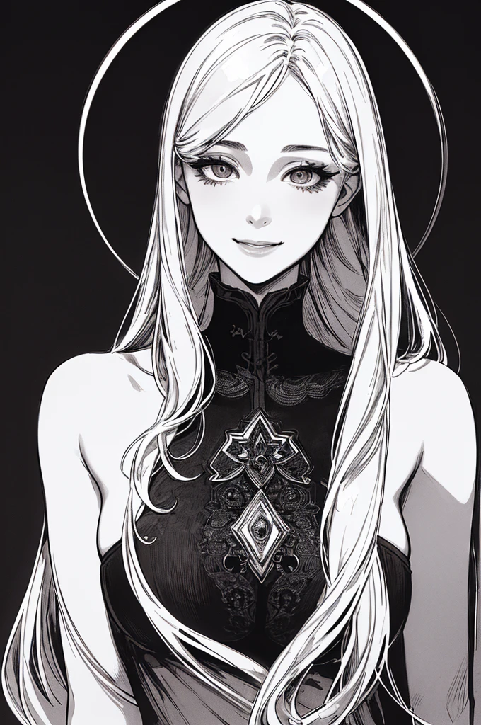1girl, young adult, (confidence:1.4), (naughty face:1.2), explore , (fantasy:1.4), (detailed eyes:1.2), ((Manga, monochrome, ((greyscale1.6)), B&W, Black and White, (black&white,:1.2) ((upper body:1.2)), portrait, ((high quality:1.2, masterpiece:1.2)), absurdres, high resolution, high details, detailed and intricate, intricate details, high intricate details, absurd amount of details, super resolution, ultra hd, megapixel)),