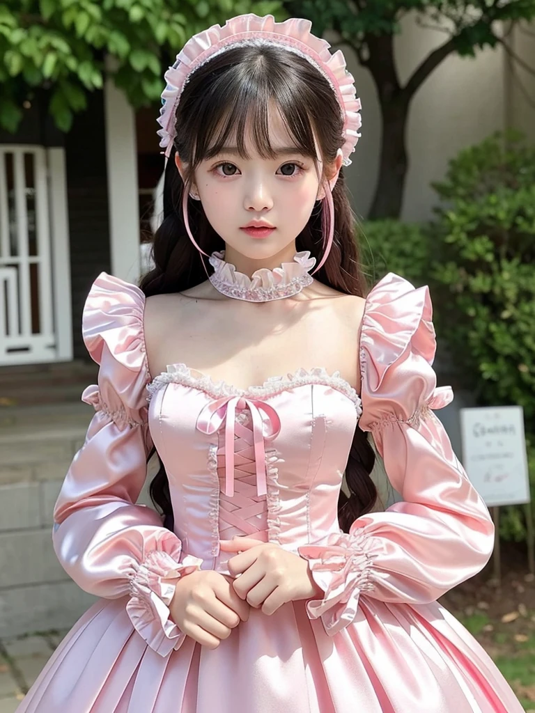 highest quality, masterpiece, highest resolution, artwork, super それにget used to it, many get used to it, get used to it, それにget used to it, 3K realistic photos,Super detailed baby face,both are princesses,Full length ball gown dress with hoop skirt,ruffled yoke collar,Detailed chest braided ribbon,puff sleeves,long sleeve,((Lolita style hot pink detailed princess satin dress、Comes with lots of frills and ribbons。)),crazy&#39;colorful fashion,shiny silk satin dress,soft and smooth silk satin fabric,luxury,long blonde hair,blue eyes,white skin european,pajamas,((inside the palace)),Princess dancing happily,gorgeous flowing dress,Detailed white ruffles and lace,

INFO
Size
2048X2048
Date
Feb 27, 2024
Mode
Default
Type
upscale
Checkpoint&LoRA
Checkpoint
Beautiful Realistic Asians
#Product Design