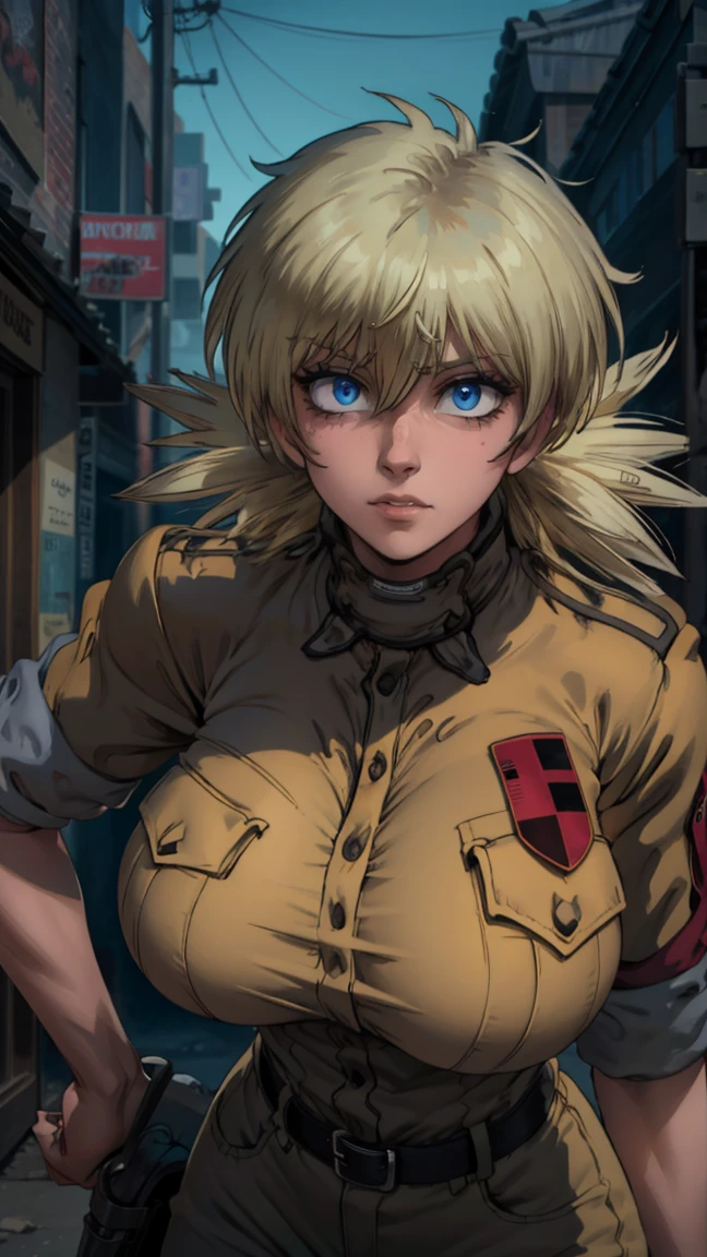 ((dynamic pose)) (best quality,4k,8k,highres,masterpiece:1.2),ultra-detailed,, enormous tits ,extremely detailed girl,beautiful detailed eyes,beautiful detailed lips,longeyelashes,leather jacket and pants,angry expression,dynamic pose ,black and white photography,low-key lighting,dark and gritty,urban setting,fierce attitude,action-packed scene,Vivid colors,intense shadows,sharp focus, seras, seras victoria, closeup, face closeup, frustrated expression
