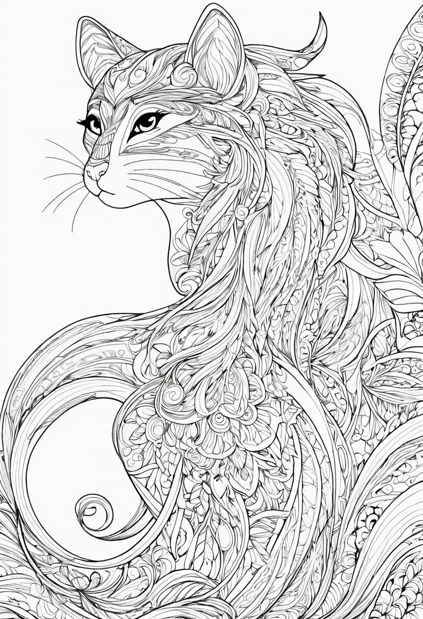 complete image within a margin around the image, leave indentation margin on a coloring page with a random animal coloring in black and white, Coloring book outline, Detailed line art, clean coloring book page, stylized lines, art outline, detailed drawing in 4k, line art coloring page, detailed art, hyper Detailed line art, detailed digital drawing, Coloring Pages, coloring pages, extremely fine linear ink iamgen when centered