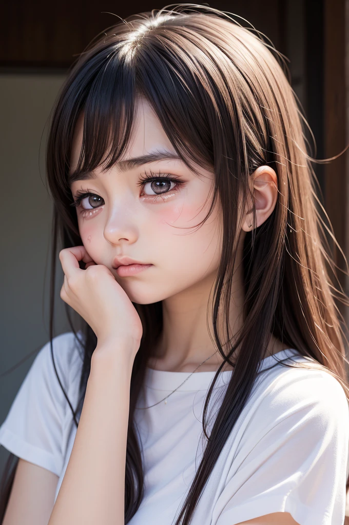 8K quality、High resolution、Realistic skin texture、High resolutionの瞳、woman、Sleeveless cycling wear、Princess Hair、thin、リアルなwoman性器、Small and young breasts、、Beautiful cleavage、Gray Hair、thin脚、Sweating profusely、Sweat accumulates in the chest、Re-tie your shoelaces