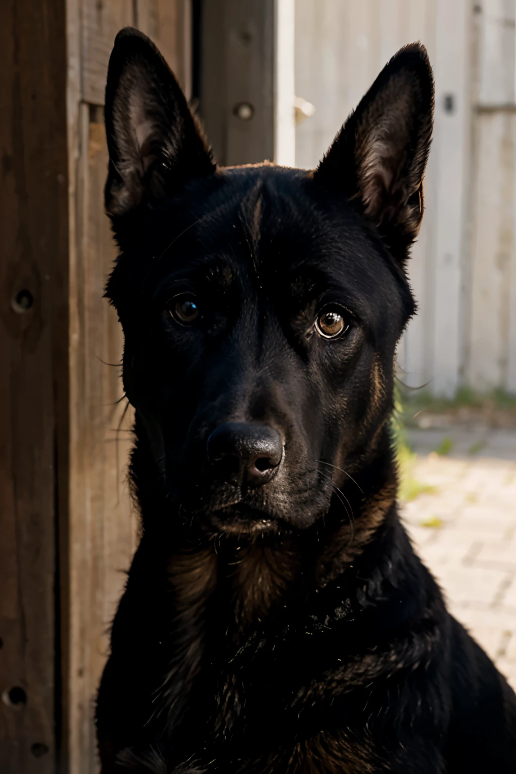 belgian malinois dog in an alert stance