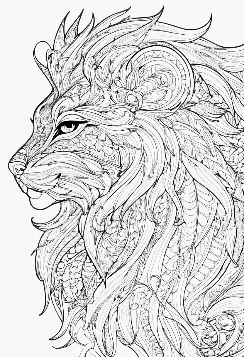 complete image within a margin around the image, leave indentation margin on a coloring page with a random animal coloring in black and white, Coloring book outline, Detailed line art, clean coloring book page, stylized lines, art outline, detailed drawing in 4k, line art coloring page, detailed art, hyper Detailed line art, detailed digital drawing, Coloring Pages, coloring pages, extremely fine linear ink iamgen when centered