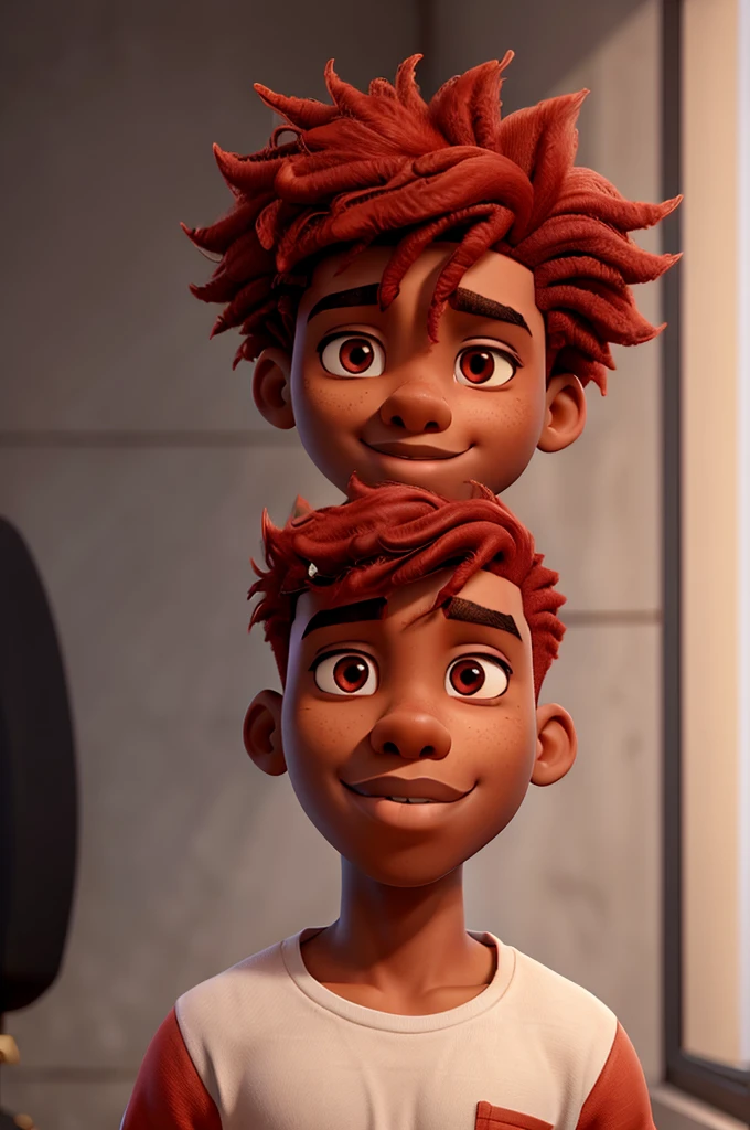 Black boy with red hair and lip piercing