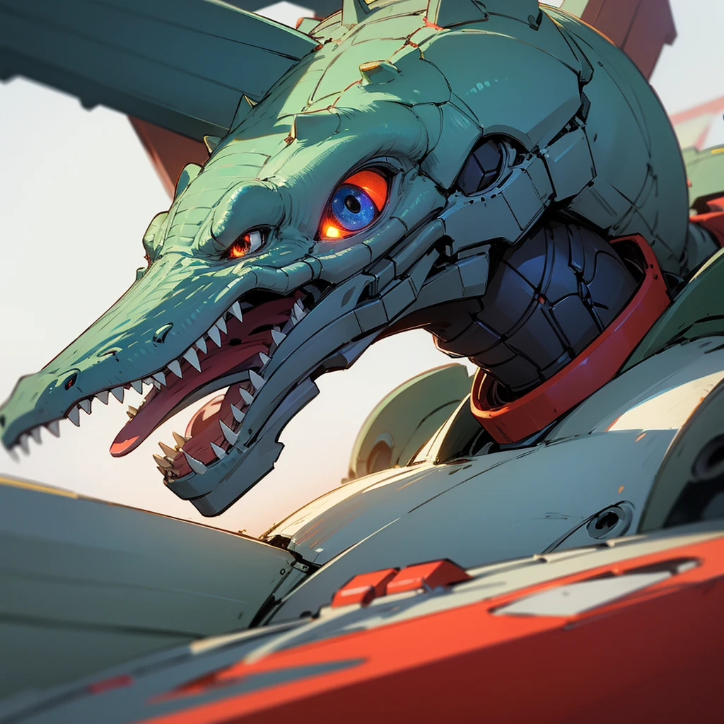 Detailed anime style robot dinosaur