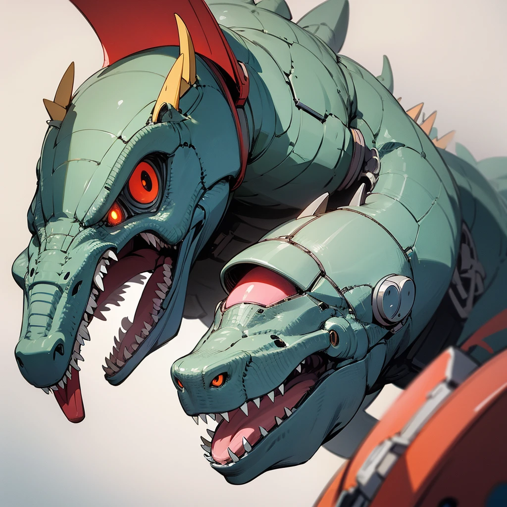 Detailed anime style robot dinosaur