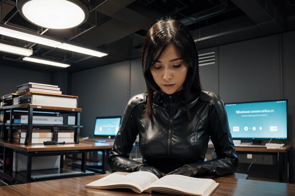 Modern digital book for learning in digital futuristic style.