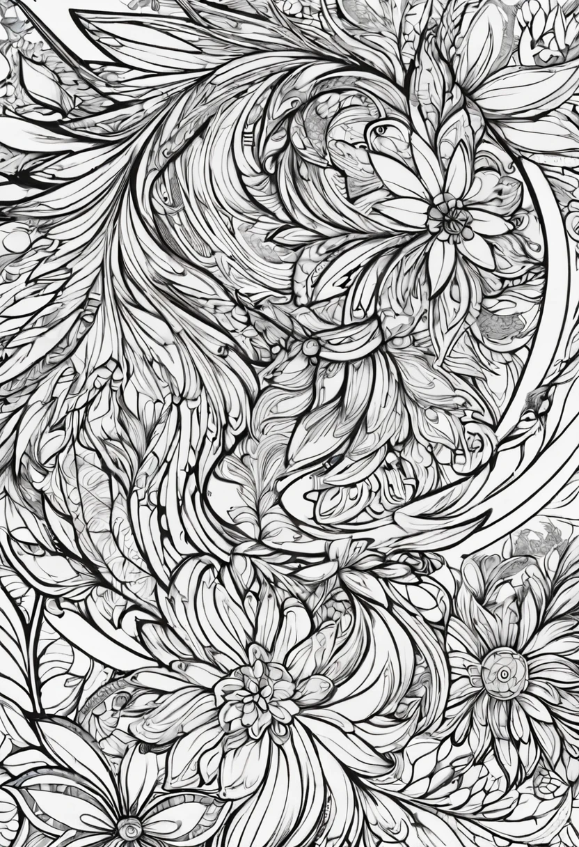 complete image within a margin around the image, leave indentation margin on a coloring page with a random animal coloring in black and white, Coloring book outline, Detailed line art, clean coloring book page, stylized lines, art outline, detailed drawing in 4k, line art coloring page, detailed art, hyper Detailed line art, detailed digital drawing, Coloring Pages, coloring pages, extremely fine linear ink iamgen when centered
