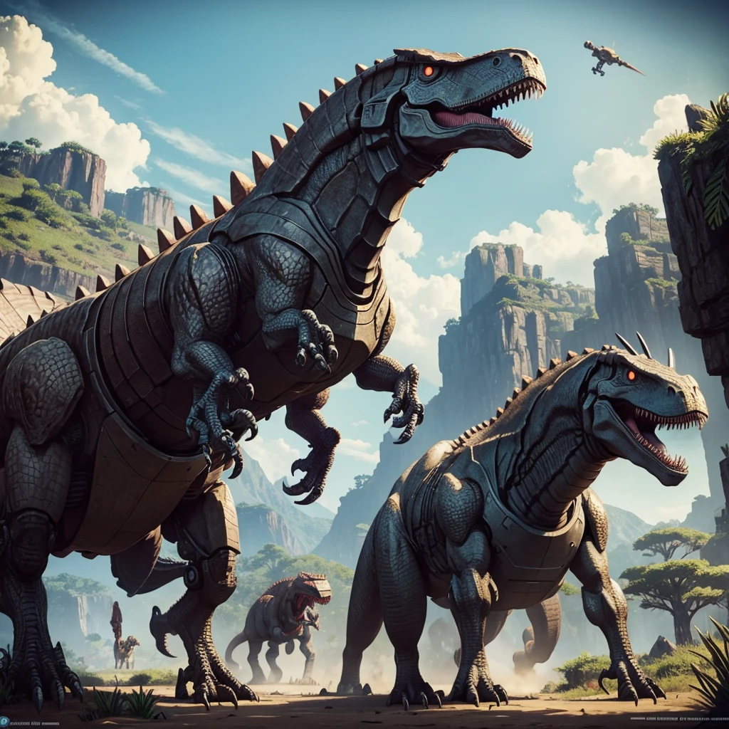 Dinosaurio robot estilo ark survival evolved