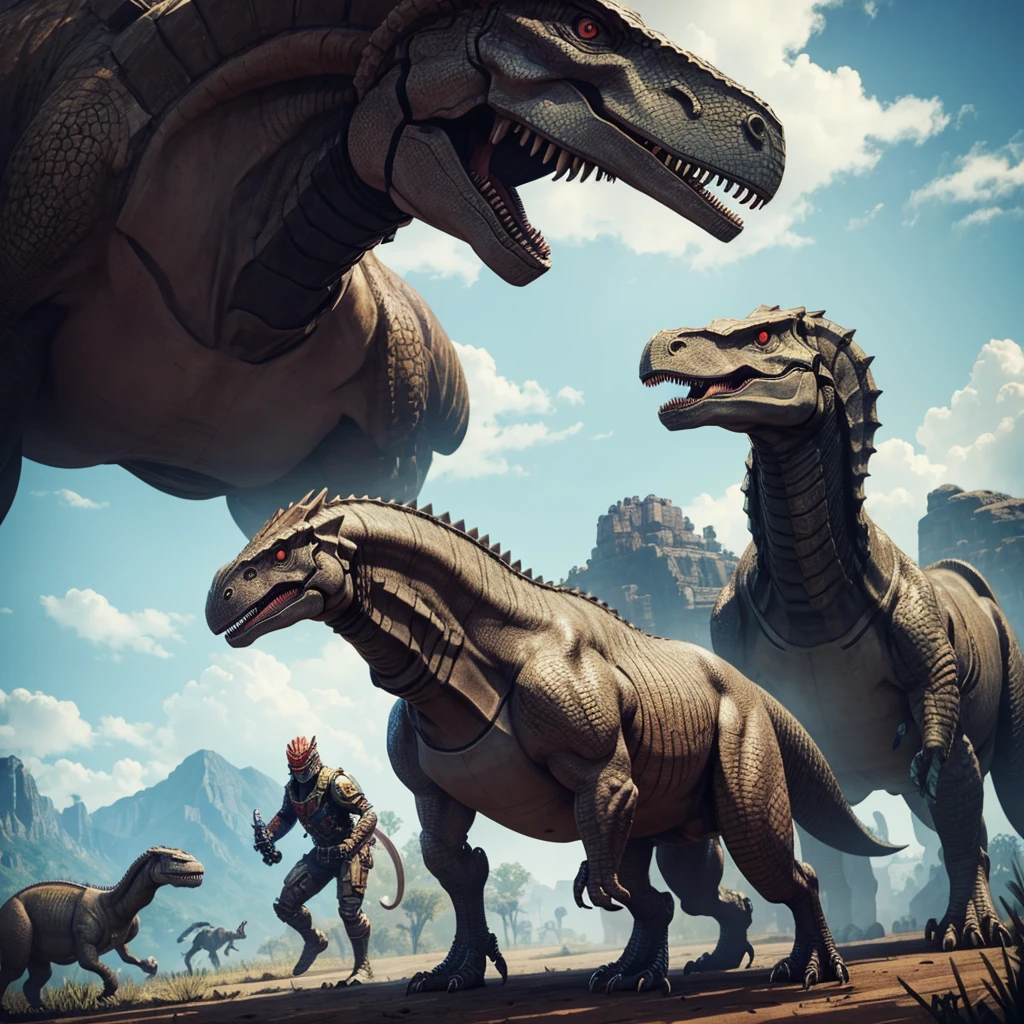 Dinosaurio robot estilo ark survival evolved