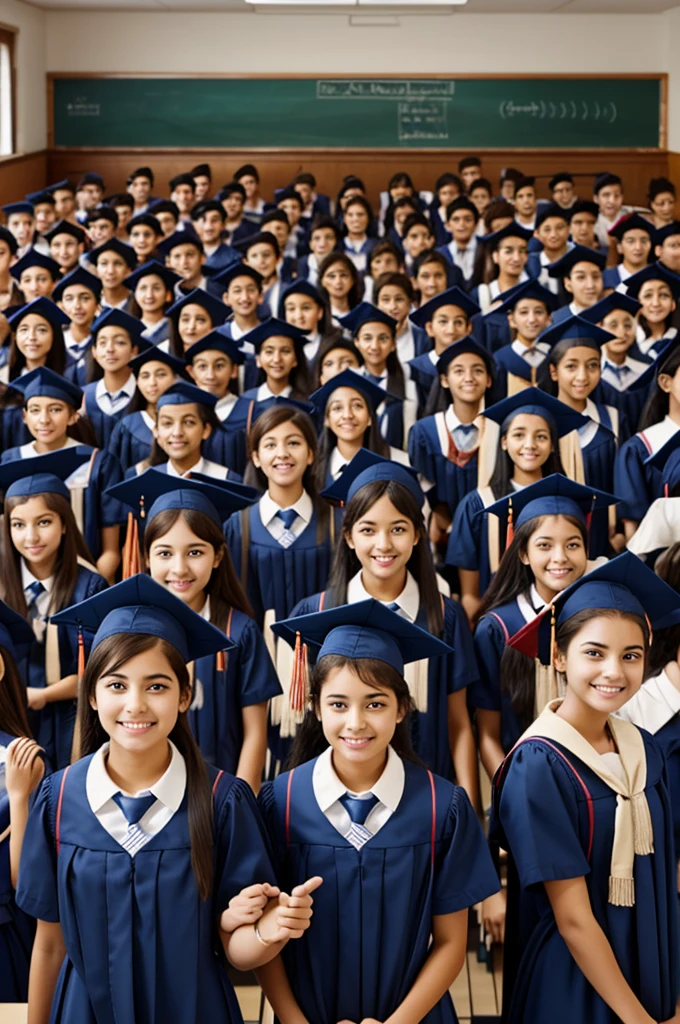 Create an image of a dream school of students