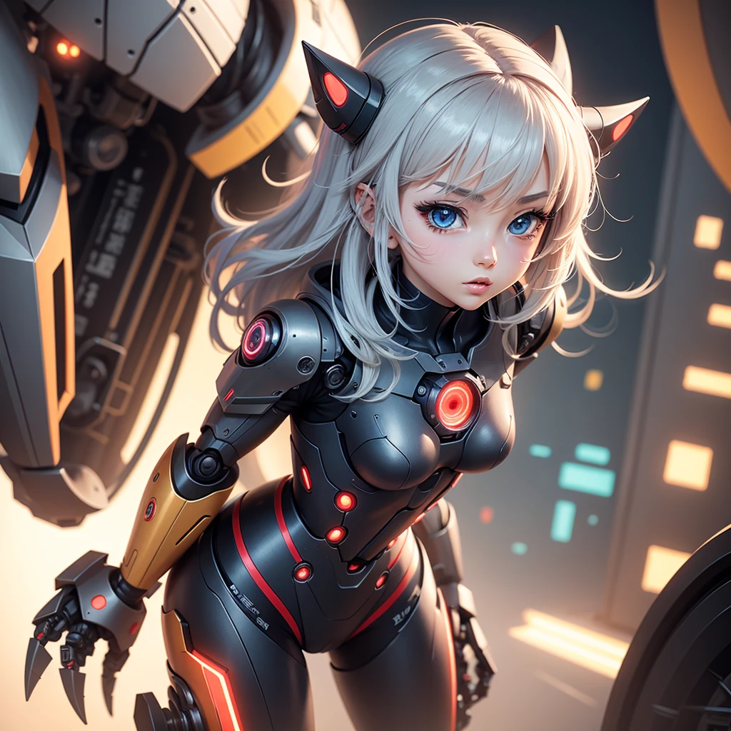 Detailed anime style robot character