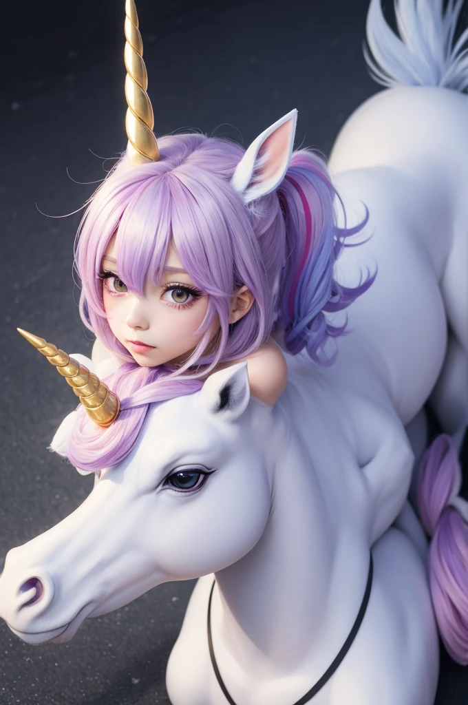 Make a unicorn mixed with the sukuna character marks