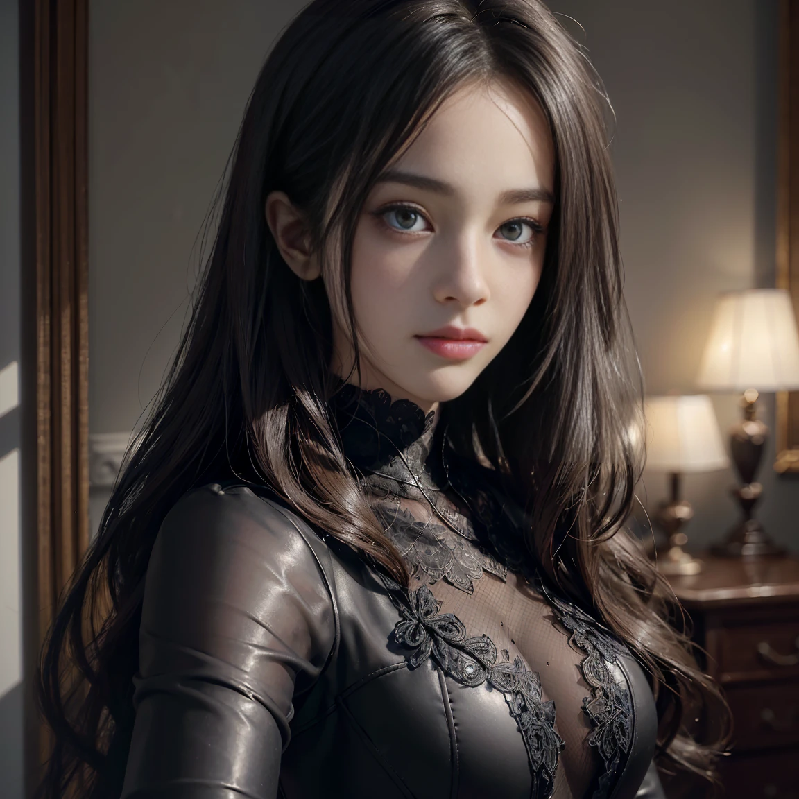 (original) , (very detailed wallpaper) , (best quality) , (masterpiece) , photographic reality, realistic, very detailed illustrations , beautiful eyes, (delicate face) , perfect detail, (best lighting) , (super complex details) , ultra-detailed, , kogal,((selfie)), ((black suit1.5)), , 4K unified, (super detailed CG: 1.2) , (8K: 1.2) , realistic, octane rendering