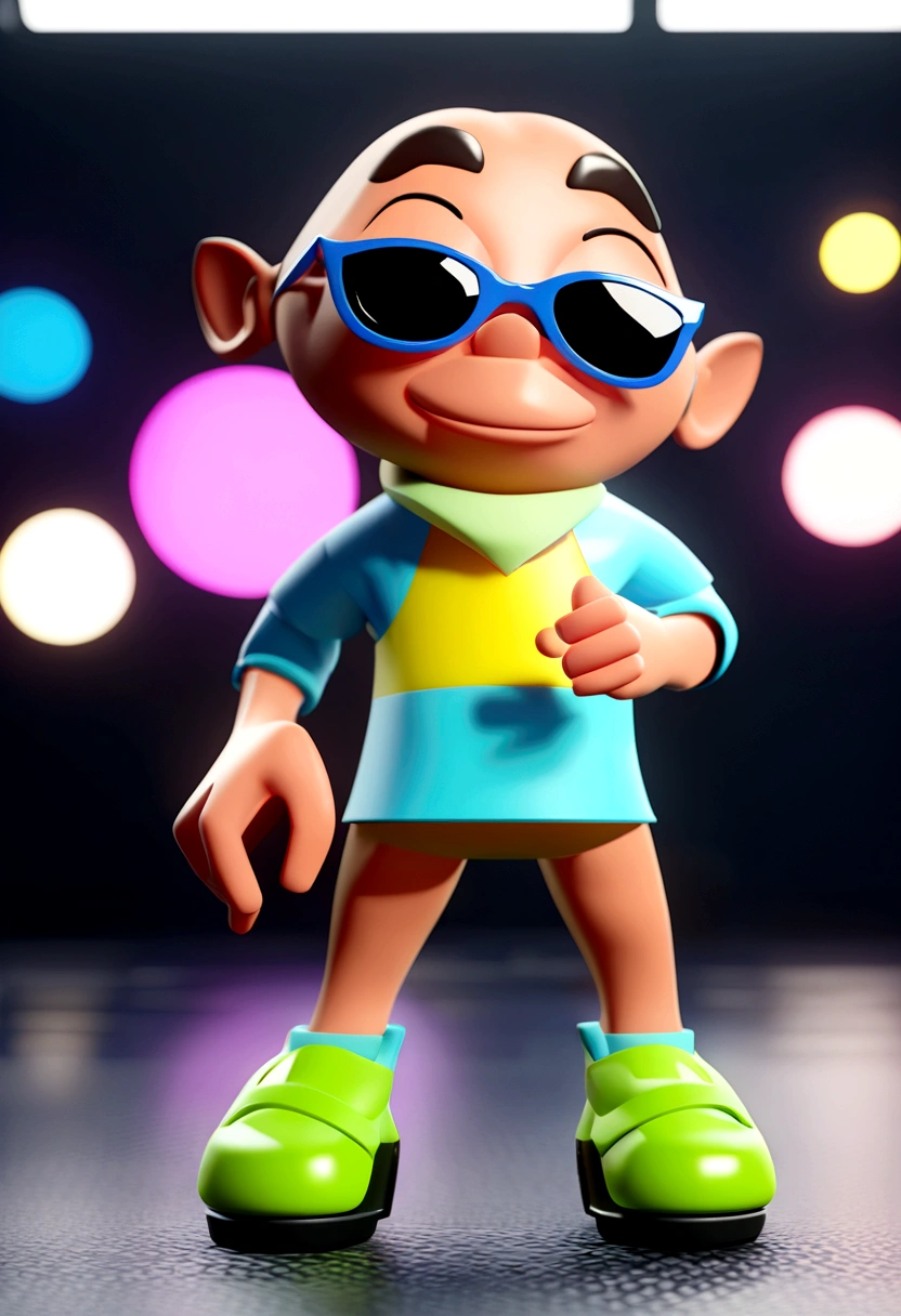 Cartoon character of a man in sunglasses and blue shirt, animation character, stylized character, animation style rendering, 3d stylized, Arnold Maya rendering, Stylized 3D rendering, toon render screenshot, 3d character, 3d character, Stylized 3D rendering, 3D character rendering, cartoon character, Personagem de close up, character posing,  (Pixar-style) (master part:1.2) (bokeh) (best qualityer) (skin detailed) (detailed texture) (8K) (Argilla) (cinematic lighting) (sharp focus