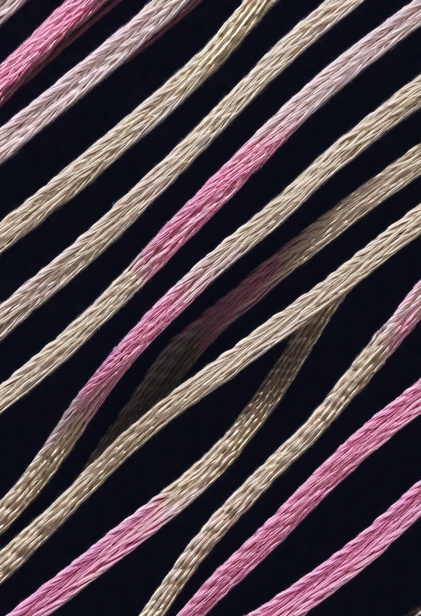thread becoming interwoven jacquard nylon with cotton webbing, render, 8k