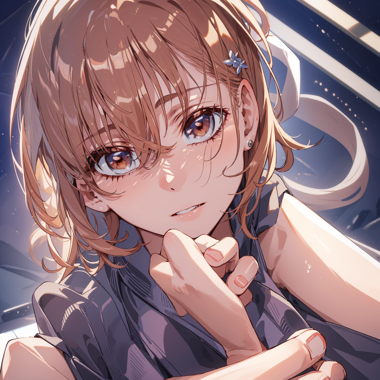 ((Best Quality)), ((masterpiece)), (detailed), 1girl, solo, perfect face, beautiful face, detailed face, detailed hands, detailed fingers, perfect eyes, perfect hair, detailed hair, Misaka_mikoto, 