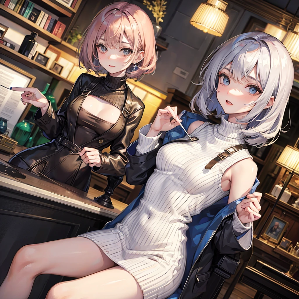 open-chestsweater dress