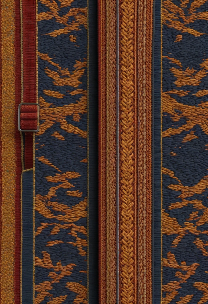 thread becoming belt jacquard with cotton webbing, render, 8k