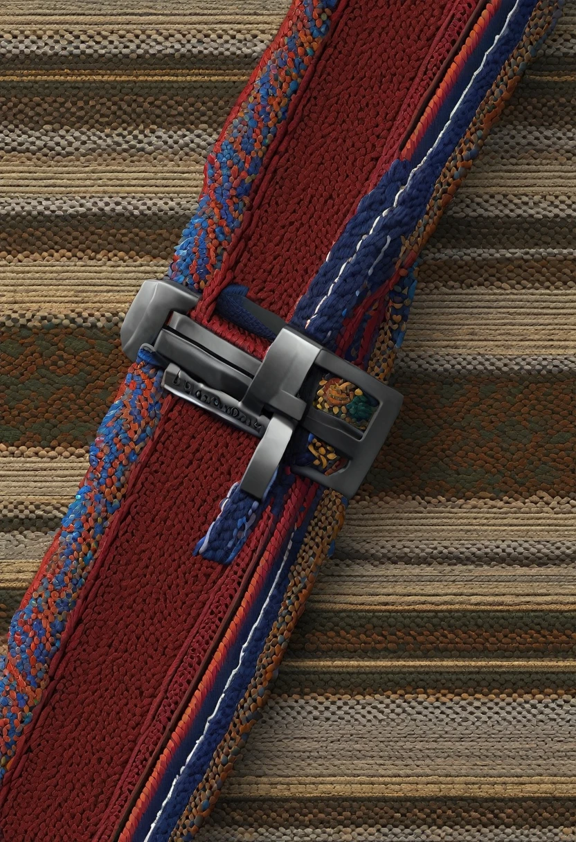 thread becoming belt jacquard with cotton webbing, render, 8k