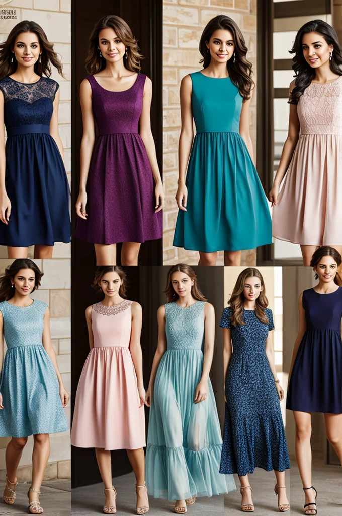 Types of dresses in a catalog