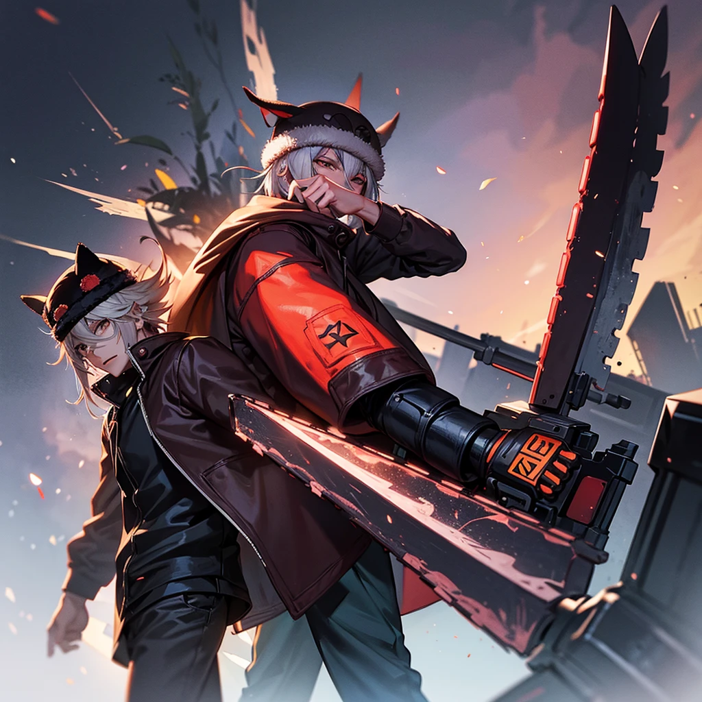 chainsaw denji Man wearing a ushanka from the soviet union