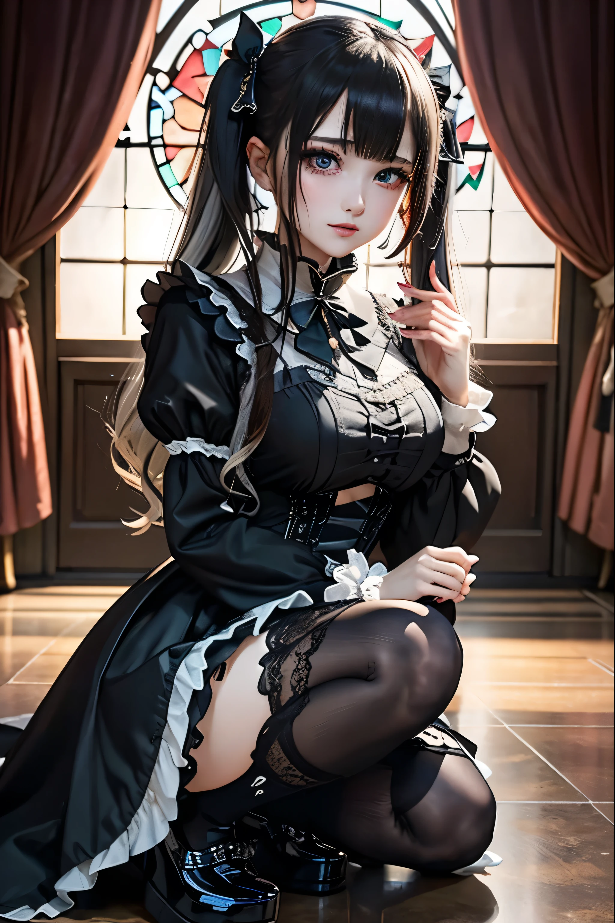 Hard Dark Gothic Makeup、Black dark eyeshadow、sad、Good skin radiance、Dark Gothicメイク、Dark smile、palace、The beauty of fragrance、24-years-old、Expression of intense sexual pleasure、Embarrassed look、Dark Gothic、Highest quality、Expression of sexual pleasure amid suffering、Drunk face、紫のMaid clotheysterious、Noble、The face of someone holding it in the toilet、sexy、Loving smile、Twin tail hair、Right blue eye, Left eye is red、Super tempting pose、Platform Heel Shoes、Heavy makeup、Gothic Lolita clothes、Silver Hair、Long Hair Straight Hair、Cute Gothic Lolita Dress、Beautiful Face、elegant features、Attractive face、Stained glass is the background、Chest glistening with sweat、The room is dark、goth long dress、Bell Sleeves、Wizard Sleeve、Decadent look、Sexually excited expression、Glossy thighs wet with water、Thighs that are wet and shiny with oil、Background of a room full of roses、sad expression、Rose Maiden、The embroidery is pink、The dress has pink embroidery.、Thigh-high socks、Knee-high socks、Gentle expression、Dark black eyeshadow、Stained glass and rose background、thighs are a little thin、Female Duo、Female couple、dark church background、Stained glass、Black metal world、Dark Castle、Dark Room、Slender body、gothic long dress、Victorian dress、Small breasts、Hold the wine in your right hand、Hold the lantern in your left hand、pantyhose、The bed is covered with roses、Lying in bed、Her thighs are shining with sweat、My body is wet and shiny、Lots of glitter on the thighs、sweating、My thighs are sticky from sweating、Sweat glistening on my thighs, The whole body is sweaty and shiny、I sweated a lot.、My thighs are sweaty、My thighs are wet、My thighs are shining with sweat、A lot of sweat glistening all over the body、Slender body、Sleep and lie down、Sleeping on a bed、Beautiful legs、Stretch your legs、