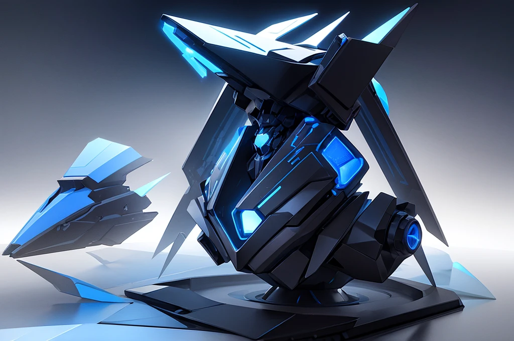 Abstract futuristic - technology with polygonal shapes on dark blue background. Design digital technology concept. 3d illustration.