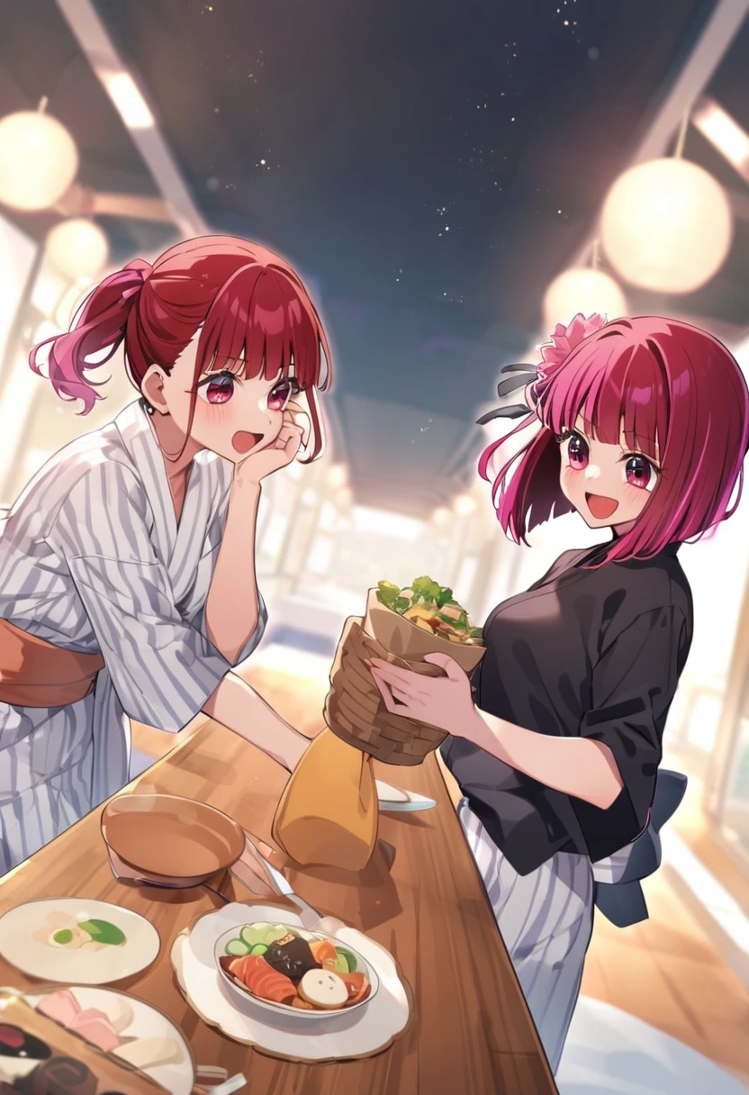 yukata、Red hair、Shortcuts、Arima Kana