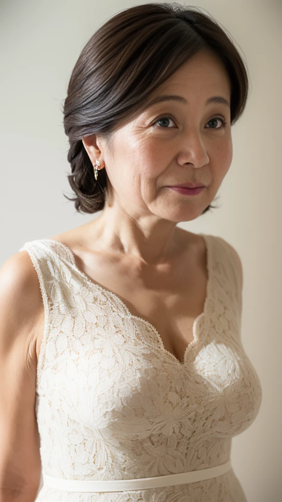 Remove Background, gravure, Looking Ahead, China dress, From the chest up, masterpiece, Highest quality, Super detailed, Realistic, Highly detailed skin, Perfect Anatomy, (1 Japanese Mature), (alone), 100 years old, Large Breasts, Mature female politician, Glamour, , Chromo White Skin, View your viewers
