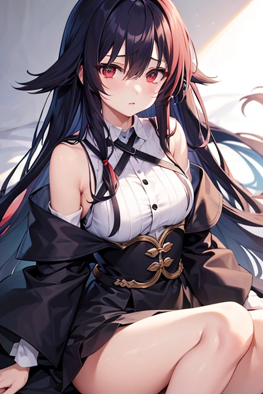 Long Hair Kuroku、Droopy eyes、Red Eye girl