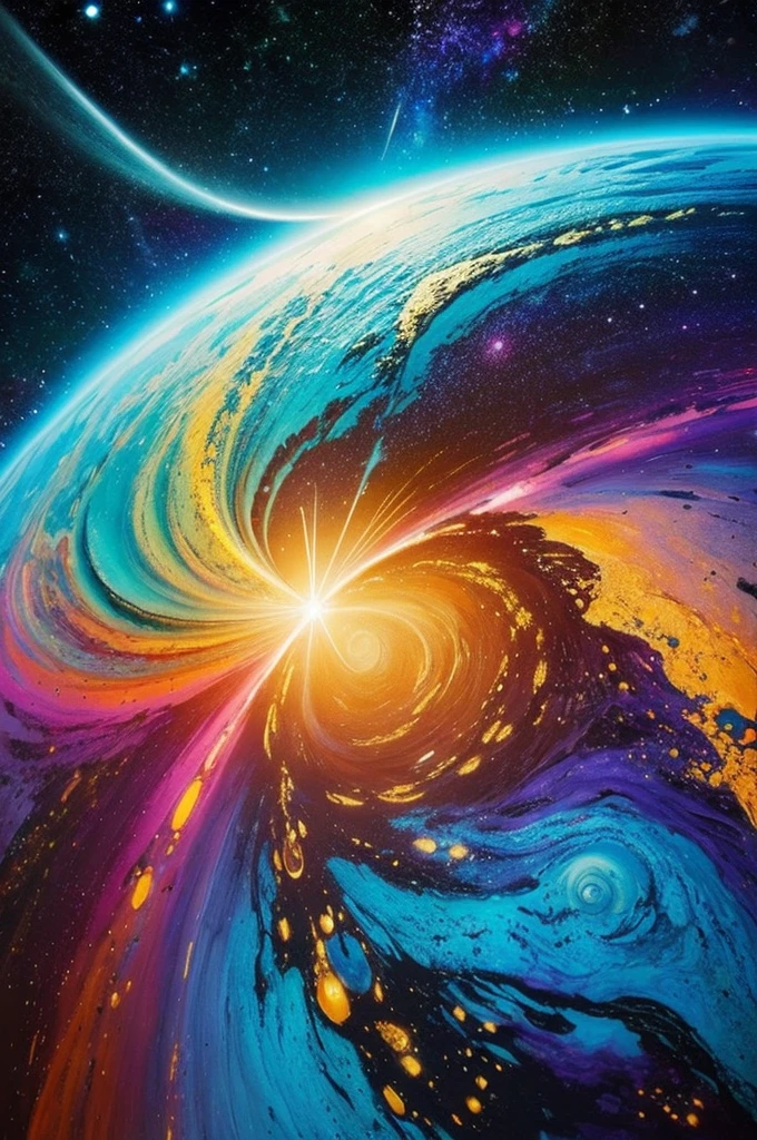 god々Shii、Likely to be profitable、Abstract Painting、Image of space、Shine、No background