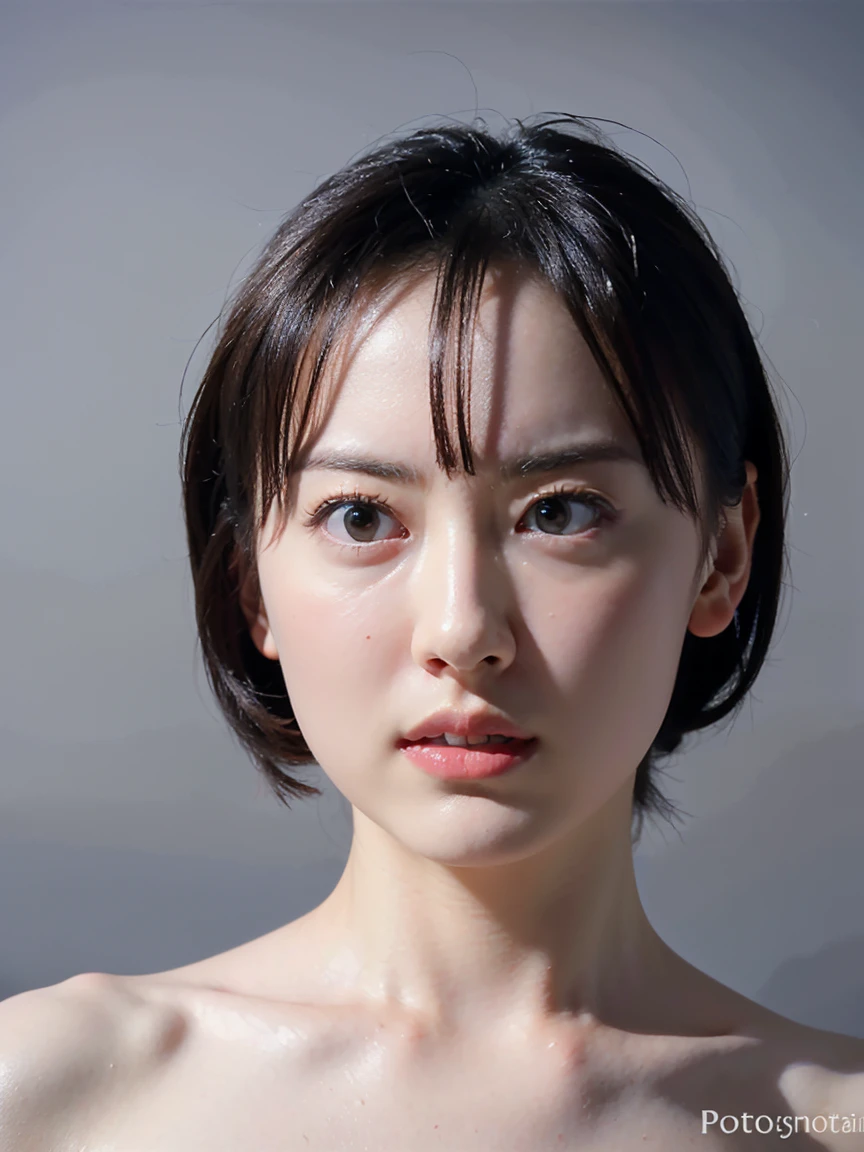 "((Highest quality,16K,High resolution,masterpiece:1.6)),ultra-detailed,(Realistic,photoRealistic,photo-Realistic:1.6),20-year-old,Full body angle, ((She is glaring at the camera:1.6))、((topless:1.6))、beautiful detailed face,detailed, White panties、Thin waist and thick hips,Very beautiful and healthy girl,barefoot、fit pic, Cottagecore!! Fitness Body, Amouranth,Beautiful Face, better known as Amouranth,,((Beautiful background blur))、soft studio lighting，((Delicate artwork on a dark grey background))、((A beautiful figure that stands out against a dark background))、((Anatomically correct fingers of the hand))、((Correct Number))、 soft