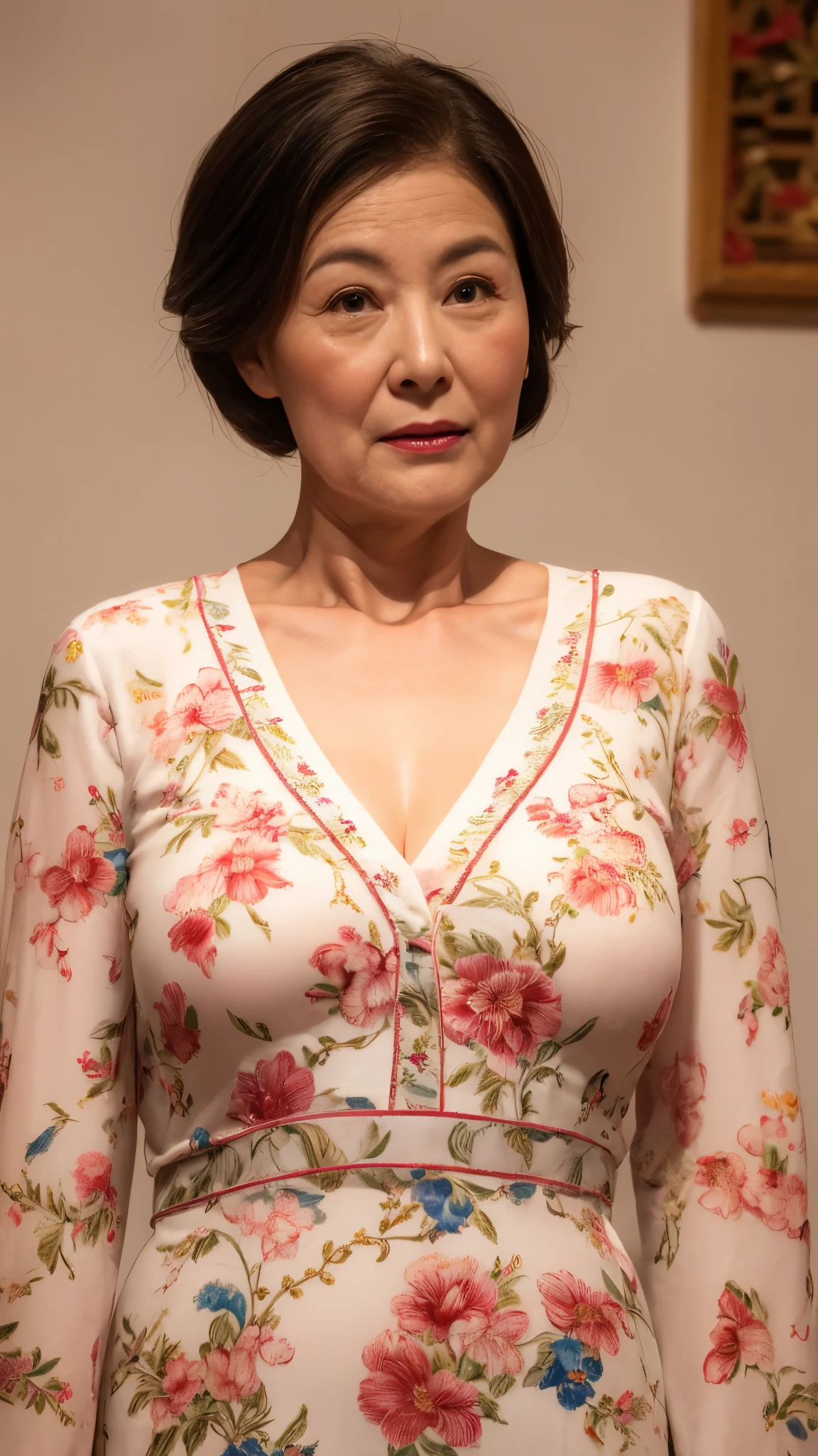 Remove Background, gravure, Looking Ahead, Chinoiserie, From the chest up, masterpiece, Highest quality, Super detailed, Realistic, Highly detailed skin, Perfect Anatomy, (chinese mature woman), (alone), 100 years old, Large Breasts, Mature female politician, Glamour, Sexy, Chromo White Skin, View your viewers