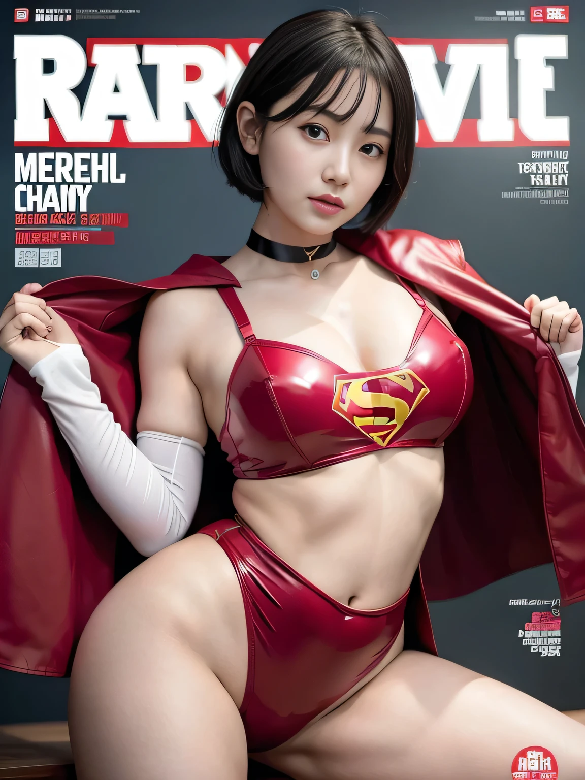 masterpiece、Enamel Supergirl Costume、Short Hair、Hospital operating table、Crisis situation、Big and ample breasts、looking at the camera、Shiny、Off the shoulder、choker、Long sleeve、exy poses to seduce、Sweaty skin、Model Body Type、Alluring、charm、Enchanting、Abused、test subject、victim、Wild、Photorealistic、latex、Expose your belly、athlete、Racing Bloomers、Weekly magazine cover、Red cloak、Leg spread、