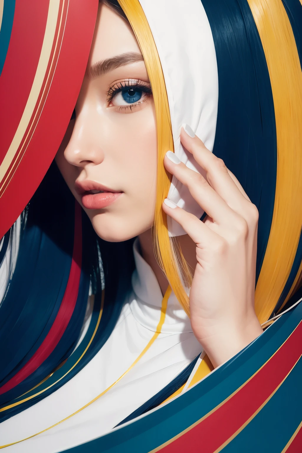 ((best qualityer)), ((work of art)), (detailded) a person and a luxurious color circle with primary colors