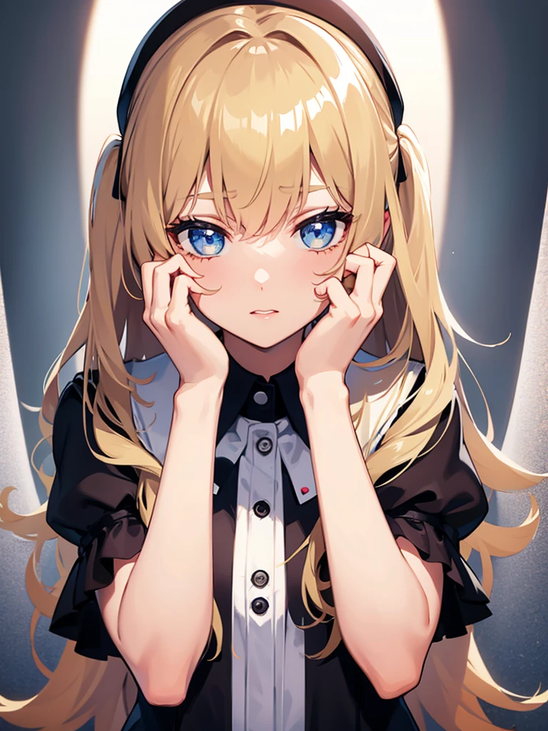 Girl touching her face