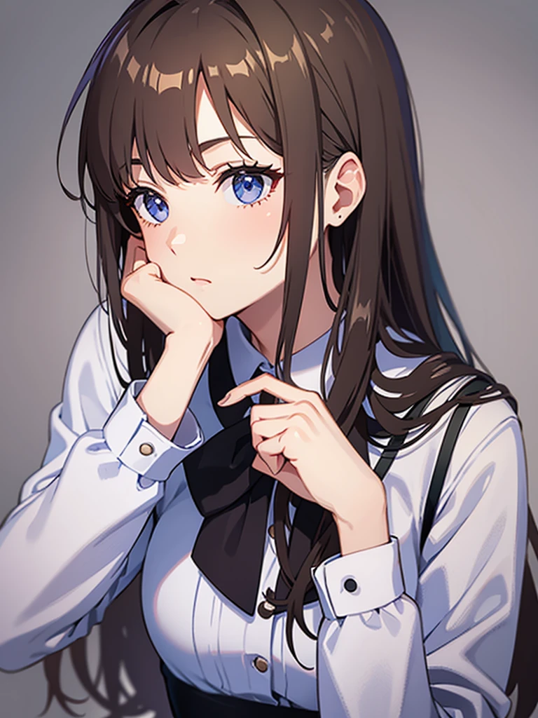 Girl touching her face