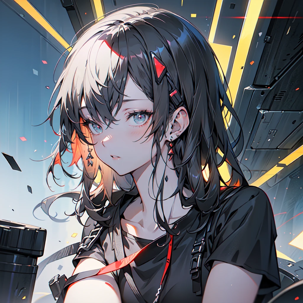 A beautiful woman wearing a black mask and black top, guweiz art style, realistic anime art style, 3D realistic anime style, realistic anime artistic style, anime art style, impressive anime-style portrait, 🤤 portrait of a girl, anime style, black-haired cyberpunk girl, pure anime style, realistic young anime girl
