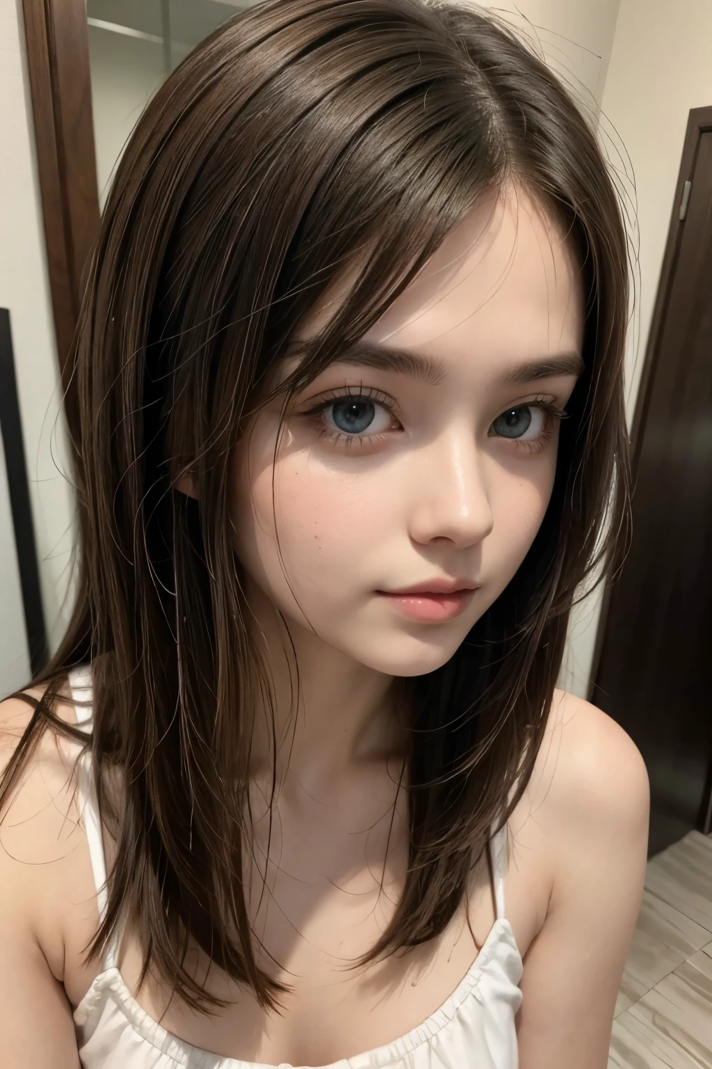 Brunette with straight hair