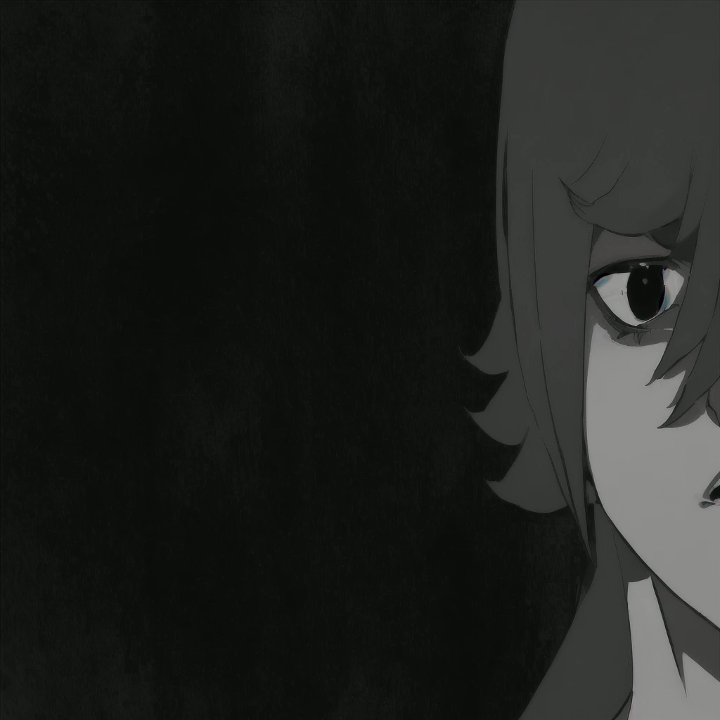 cheered up, a boy with black hair with a gloomy look looks at the camera, complete Darkness bottom, plain bottom, bottom ( Dark _ smoked ), very Dark bottom, dark back, bottom Dark, bottom(solid), Darkness bottom, black flat bottom, Backround oscuro, bottom image, black bottom), solid bottom, black ambient bottom, empty bottom, from neck up, only the dear goes up