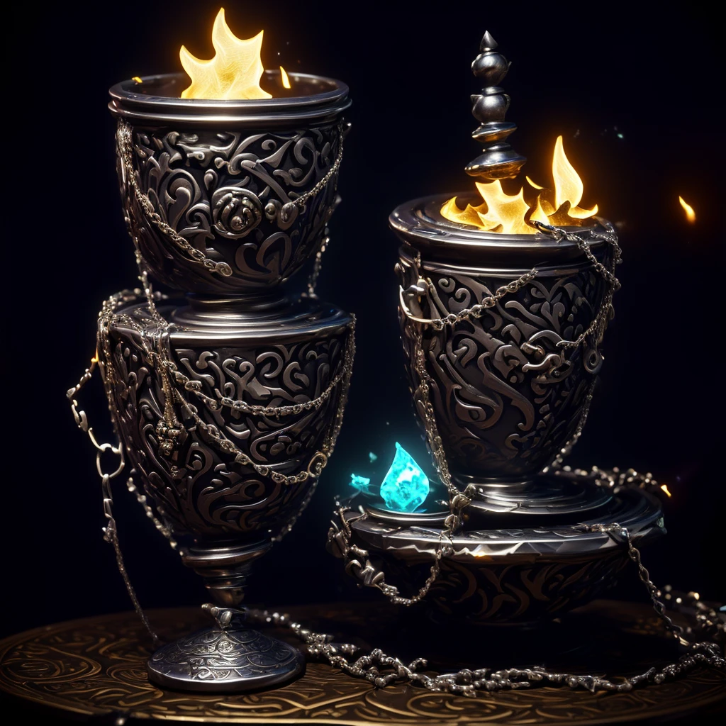 there is a large silver object with chains around it, upturned ornate chalice, painting of one health potion, item art, 8k hd wallpaper jpeg artifact, hd 8k wallpaper jpeg artifact, overturned chalice, hearthstone weapon art, painted in the style arcane, Original Heartstone art style, object conceptual art