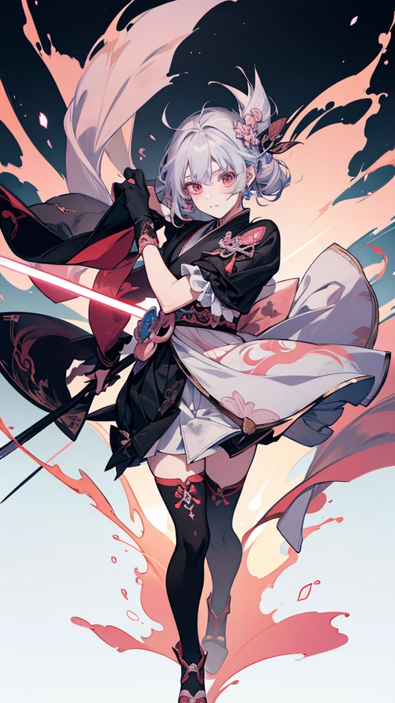 Anime girl with sword and pink costume, onmyoji portrait, The Detailed Art of the Onmyoji, onmyoji, From Arknights, Ayaka Genshin Impact, White-haired God, nyaruko-san, Keqing of Genshin Impact, by Shimo, Demon Slayer Louis Fan Art, artstation pixivでトレンド, Anime Style 4k