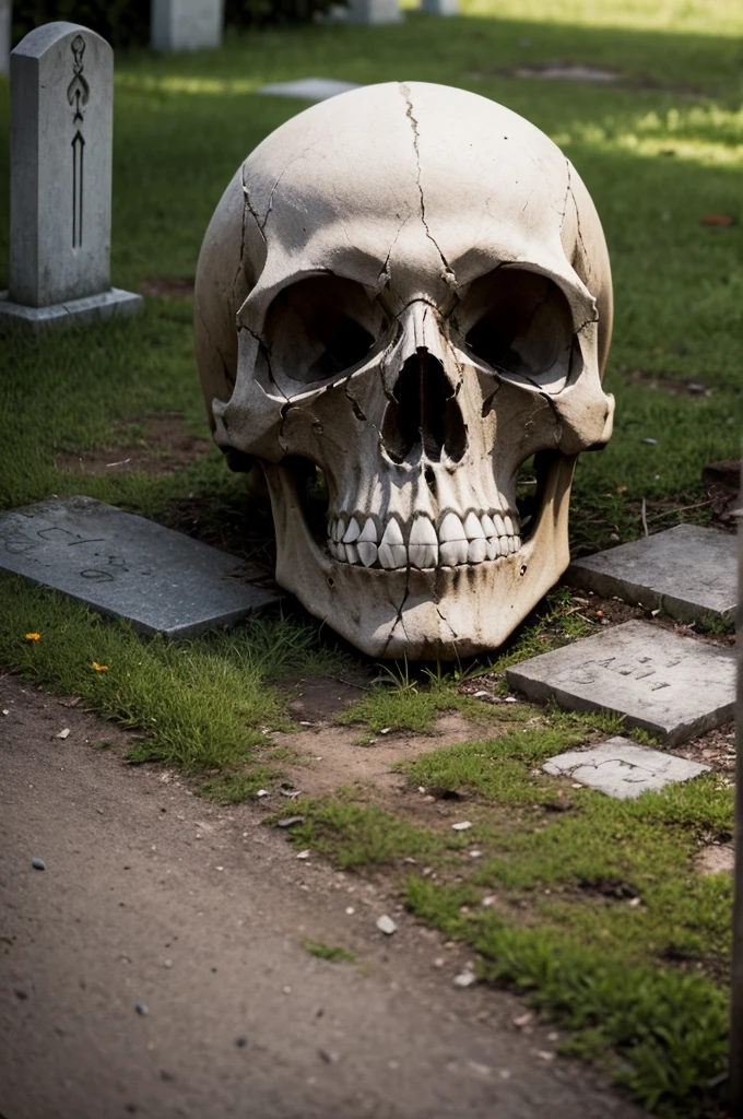 Exu skull in cemetery