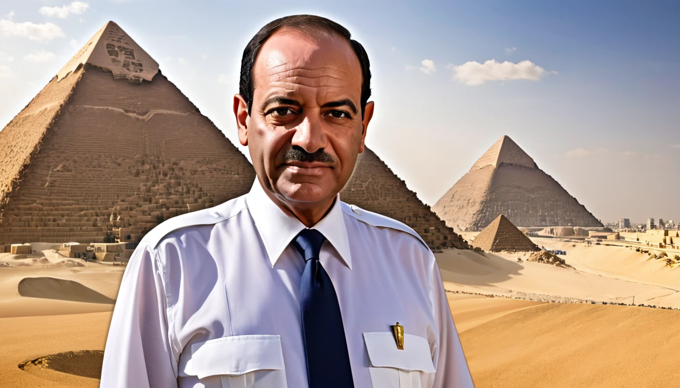 Could you make me a governor of Egypt in biblical times with the pyramids behind?