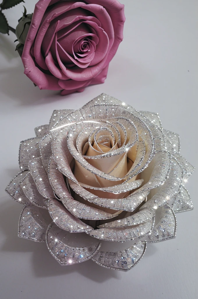 Create a rose made of diamonds