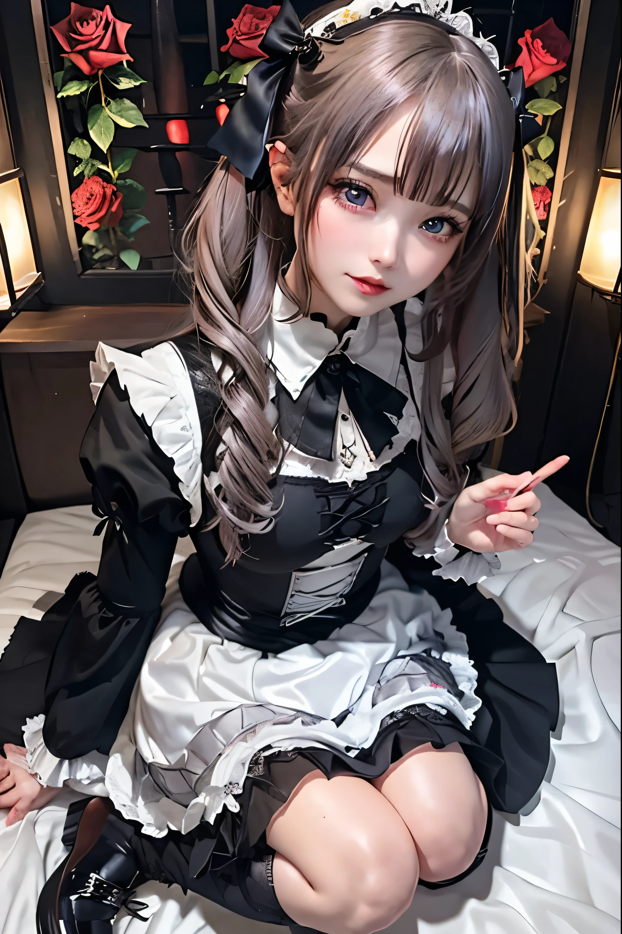 Hard Dark Gothic Makeup、Black dark eyeshadow、sad、Good skin radiance、Dark Gothicメイク、Dark smile、palace、The beauty of fragrance、24-years-old、Expression of intense sexual pleasure、Embarrassed look、Dark Gothic、Highest quality、Expression of sexual pleasure amid suffering、Drunk face、紫のMaid clotheysterious、Noble、The face of someone holding it in the toilet、sexy、Loving smile、Twin tail hair、Right blue eye, Left eye is red、Super tempting pose、Platform Heel Shoes、Heavy makeup、Gothic Lolita clothes、Silver Hair、Long Hair Straight Hair、Cute Gothic Lolita Dress、Beautiful Face、elegant features、Attractive face、Stained glass is the background、Chest glistening with sweat、The room is dark、goth long dress、Bell Sleeves、Wizard Sleeve、Decadent look、Sexually excited expression、Glossy thighs wet with water、Thighs that are wet and shiny with oil、Background of a room full of roses、sad expression、Rose Maiden、The embroidery is pink、The dress has pink embroidery.、Thigh-high socks、Knee-high socks、Gentle expression、Dark black eyeshadow、Stained glass and rose background、thighs are a little thin、Female Duo、Female couple、dark church background、Stained glass、Black metal world、Dark Castle、Dark Room、Slender body、gothic long dress、Victorian dress、Small breasts、Hold the wine in your right hand、Hold the lantern in your left hand、pantyhose、The bed is covered with roses、Lying in bed、Her thighs are shining with sweat、My body is wet and shiny、Lots of glitter on the thighs、sweating、My thighs are sticky from sweating、Sweat glistening on my thighs, The whole body is sweaty and shiny、I sweated a lot.、My thighs are sweaty、My thighs are wet、My thighs are shining with sweat、A lot of sweat glistening all over the body、Slender body、Put your head on the pillow、Sleeping on a bed、Beautiful legs、Stretch your legs、