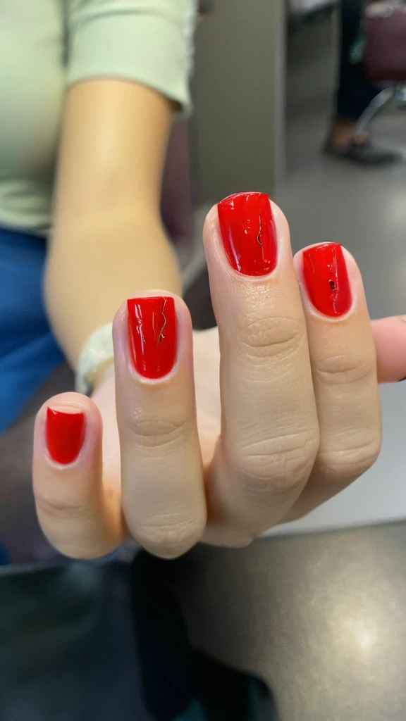 Nails painted with the symbols of the selection