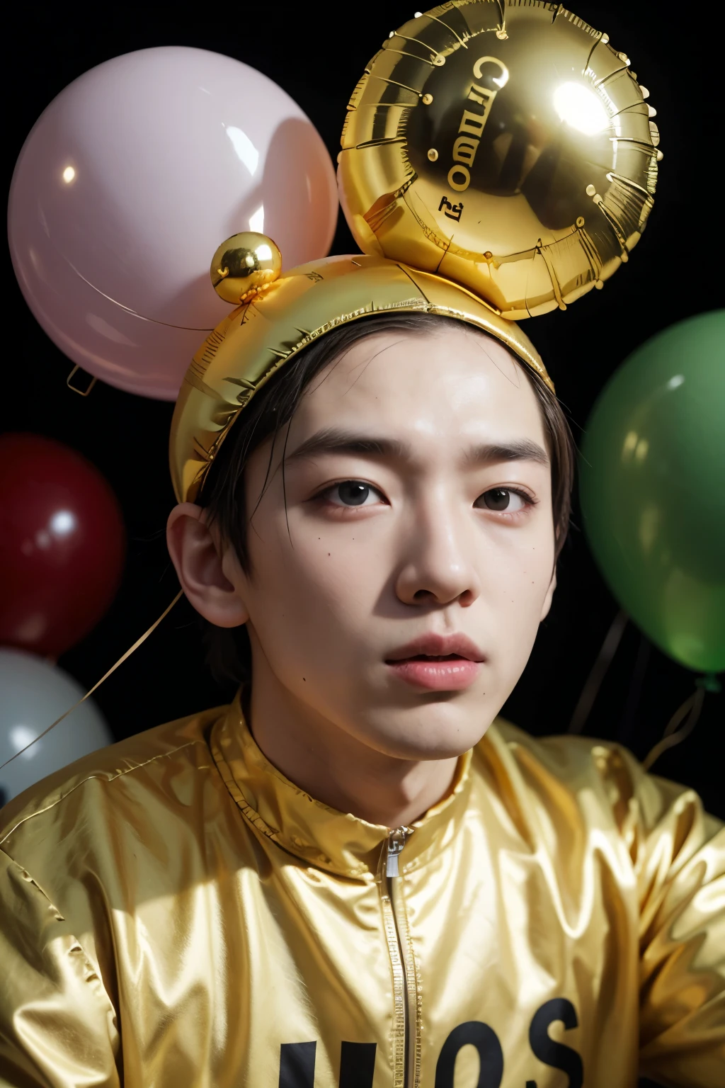 WITH A PHRASE BALLOON ON TOP OF HIS HEAD SPEAKING HOHOHO